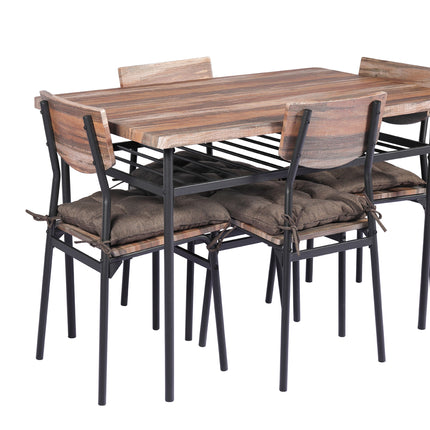 YES4HOMES 5 Piece Kitchen Dining Room Table and Chairs Furniture With Cushion Mat.