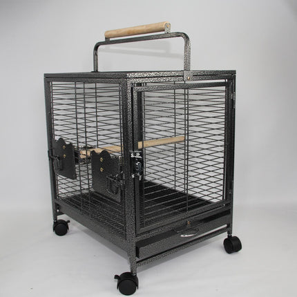 YES4PETS Small Bird Transport Budgie Cage Parrot Aviary Carrier With Wheel.
