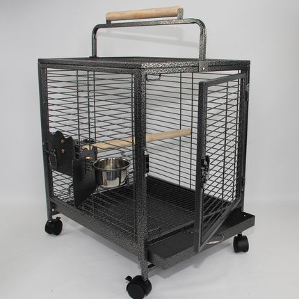 YES4PETS Small Bird Transport Budgie Cage Parrot Aviary Carrier With Wheel.