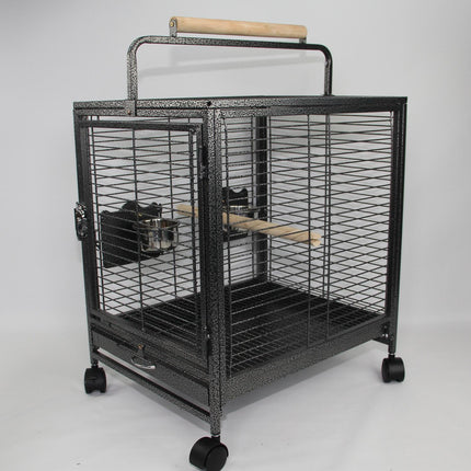 YES4PETS Small Bird Transport Budgie Cage Parrot Aviary Carrier With Wheel.