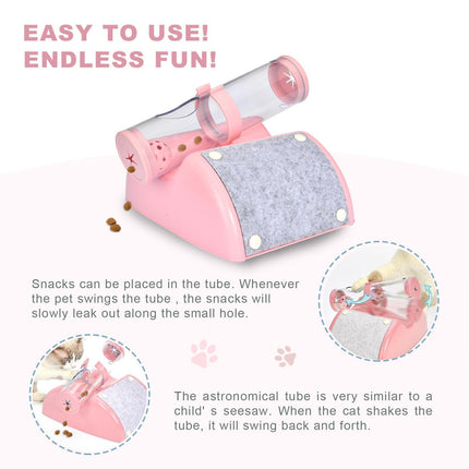YES4PETS Cat Play Box Kit Pet Toy Kitten Toys Interactive Ball Peek Hunting Toy-Pink.