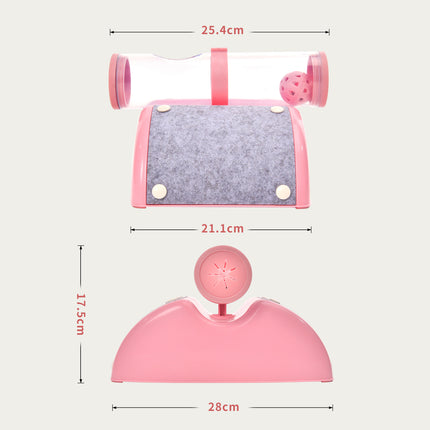 YES4PETS Cat Play Box Kit Pet Toy Kitten Toys Interactive Ball Peek Hunting Toy-Pink.