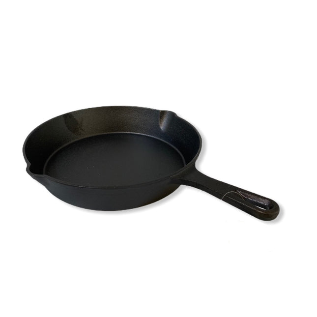 YES4HOMES 25 cm Cast Iron Skillet Barbecue  Fry Pan Pre-Seasoned Oven Safe Grill Frypan.