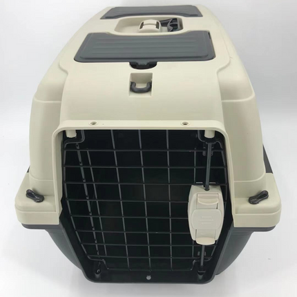 YES4PETS Medium Portable Dog Cat House Pet Carrier Travel Bag Cage+Safety Lock & Food Box.