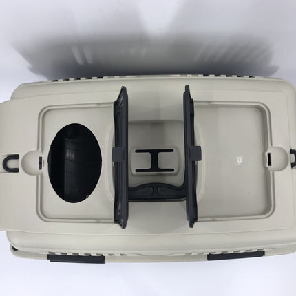 YES4PETS Medium Portable Dog Cat House Pet Carrier Travel Bag Cage+Safety Lock & Food Box.