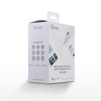 Oxhorn  Type C GaN Charger 65W White.