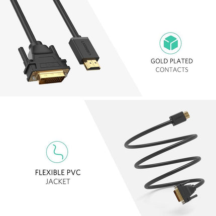 UGREEN 10136 HDMI To DVI 24+1 Cable 3M.