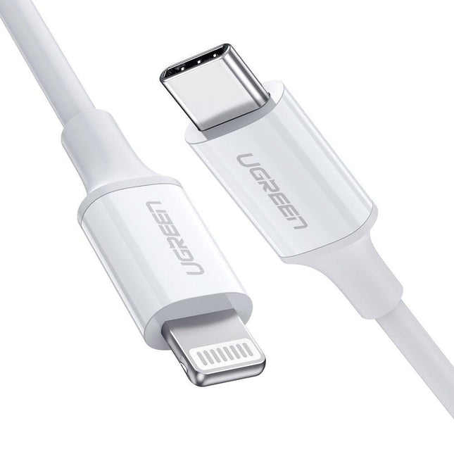 UGREEN 10493 Type-C to MFI iPhone M/M Cable Rubber Shell 1M White.