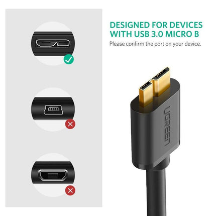 UGREEN USB 3.0 A Male to Micro USB 3.0 Male Cable 1m (Black) 10841.