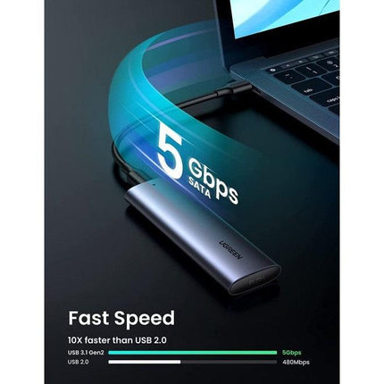 UGREEN 10903 M.2 SATA NGFF SSD Hard Drive Enclosure.