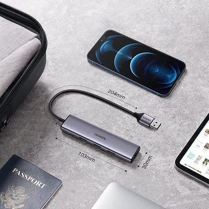 UGREEN 20805 USB 3.0 4-Port Hub with USB-C Power Port.