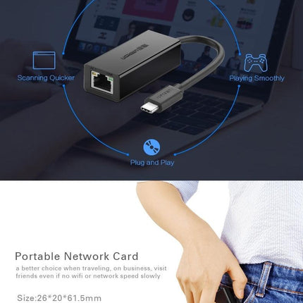 UGREEN 30287 USB-C 10/100Mbps Ethernet Adapter.