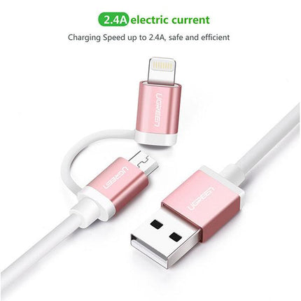UGREEN Micro-USB to USB Cable with MFI Certified iPhone Adapter 1M (30470).