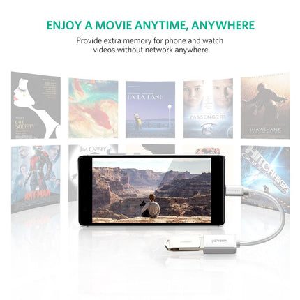 UGREEN USB Type-C Male to USB 3.0 Type A Female OTG Cable - White 15CM (30702).