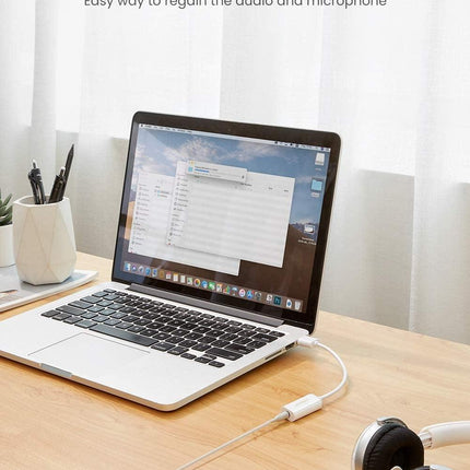 UGREEN USB A Male to 3.5 mm Aux Cable (White).