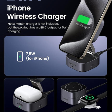 UGREEN 35278 2-in-1 Magsafe Wireless Charger with Stand.