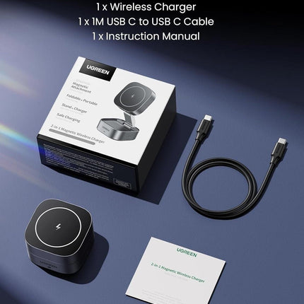 UGREEN 35278 2-in-1 Magsafe Wireless Charger with Stand.