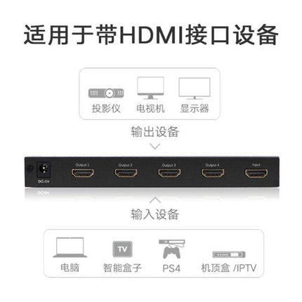 UGREEN 1 x 4 HDMI Amplifier Splitter - Black (40202).