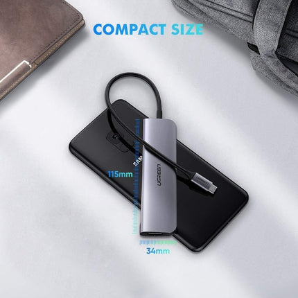 UGREEN TypeC 5 in 1 Adaptor - HDMI + USB 3.0*3 + TypeC PD Power Converter (50209).