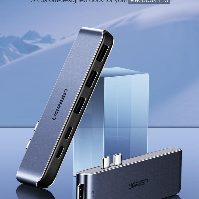 UGREEN Dual Type-C 5 in 1 to 3*USB3.0+ USB-C Female+PD Converter (50775).