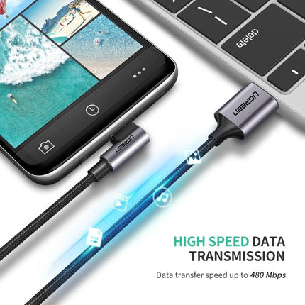 UGreen Angled USB C Type to USB 2.0A Cable 1.0m 50941.