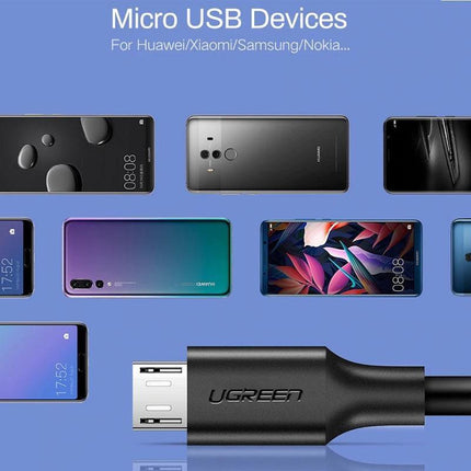 UGREEN USB 2.0 A to Micro USB Cable Nickel Plating 1m Black 60136.