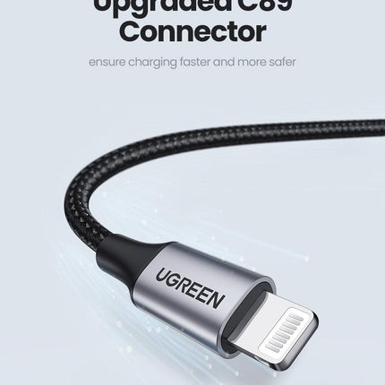 UGREEN 60163 USB-A to 8-pin iPhone Charging Cable 2M Silver.