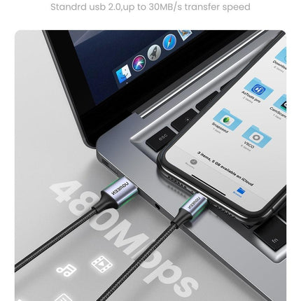 UGREEN 60163 USB-A to 8-pin iPhone Charging Cable 2M Silver.