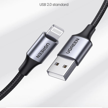 UGREEN 60163 USB-A to 8-pin iPhone Charging Cable 2M Silver.