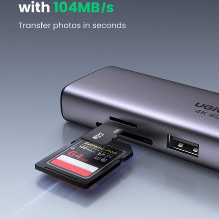 UGREEN 60515 USB-C to HDMI/Ethernet Adapter with Card Reader.