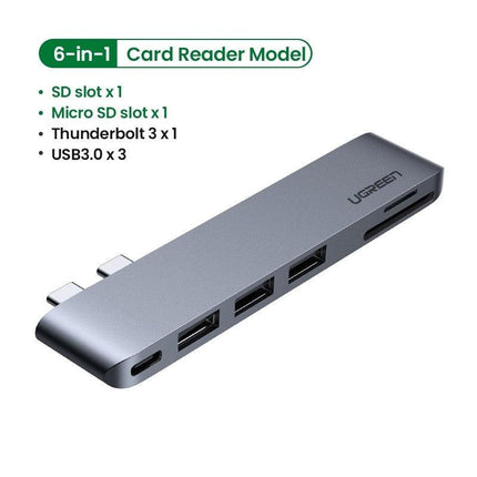 UGREEN 60560 USB-C Hub for MacBook Aluminum Type-C Adapter with 3 USB 3.0 100W.