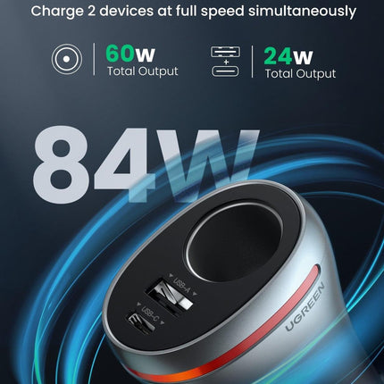 UGREEN 60712 84W Dual Port Car Charger (Space Grey).