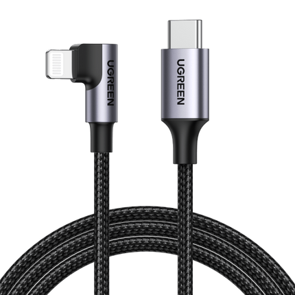 UGREEN 60763 90 Degree USB-C to iPhone 8-pin Cable 1M.