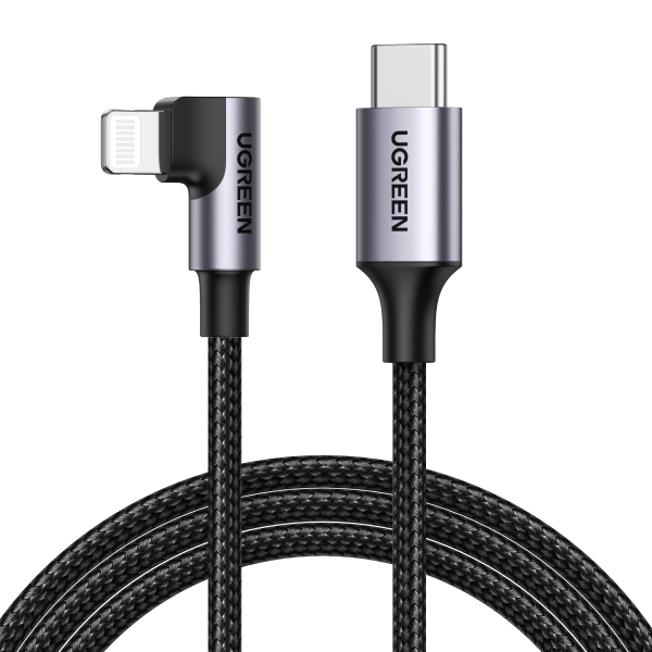 UGREEN 60763 90 Degree USB-C to iPhone 8-pin Cable 1M.