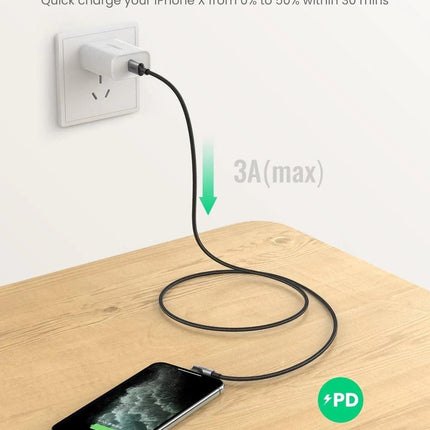 UGREEN 60763 90 Degree USB-C to iPhone 8-pin Cable 1M.