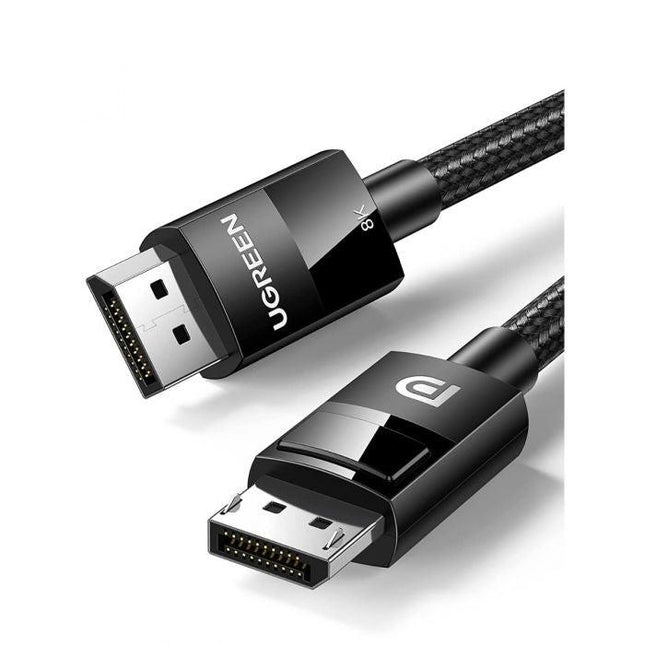 UGREEN 80390 DP V1.4 Male to Male Plastic Case Braided Cable 1M.