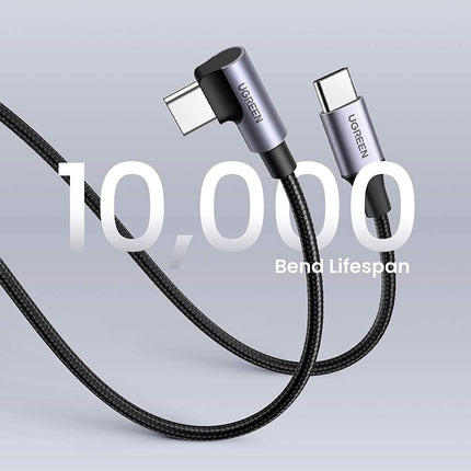 UGREEN 80714 USB-C 2.0 to Angle USB-C Cable Black 3M.
