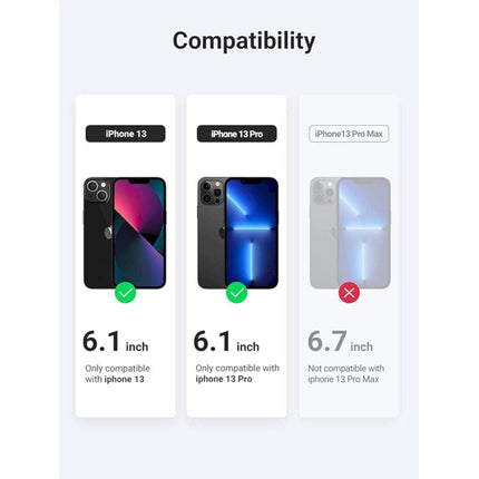 UGREEN 80990 Full Coverage Privacy Tempered Glass Screen Protector with Precise-Align Applicator for iPhone 13/13 Pro (1-Pack).