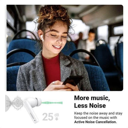 UGREEN 90206 HiTune T3 Active Noise-Cancelling Wireless Earbuds (White).