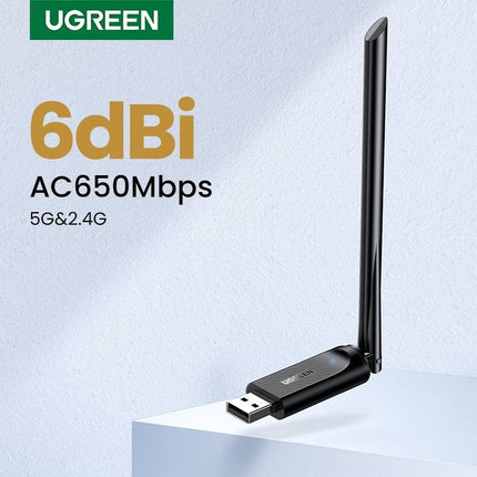 UGREEN 90339 AC650 High-Gain Dual Band Wireless USB Adapter.