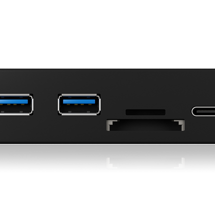 ICY BOX IB-HUB1417-i3 Frontpanel with USB 3.0 Type-C and Type-A hub with card reader.