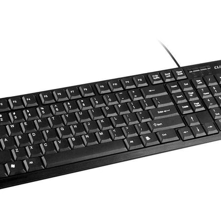 CLiPtec KLASSIC USB STANDARD KEYBOARD (SPILL-RESISTANT DESIGN) - Black.