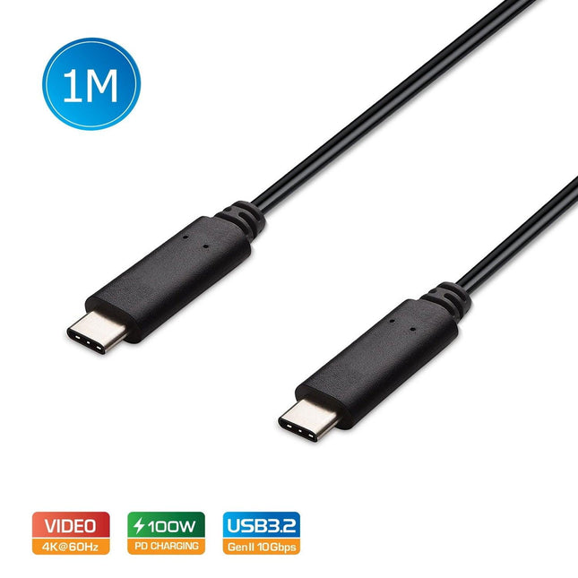 Simplecom CA512 USB-C to USB-C Cable USB 3.2 Gen2 10Gbps 5A 100W PD 4K@60Hz 1M.