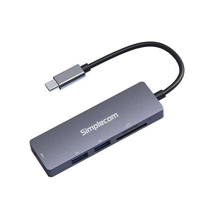 Simplecom CH255 USB-C 5-in-1 Multiport Adapter 3-Port USB-A Hub with SD MicroSD Card Reader.