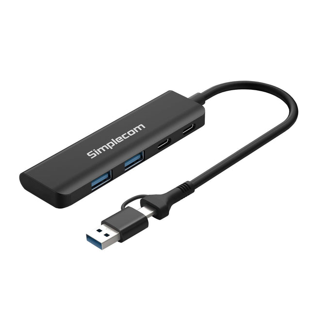 Simplecom CH385 SuperSpeed USB-A and USB-C 4-Port Combo Hub USB 3.2 Gen 1 (2x USB-A and 2x USB-C Ports).