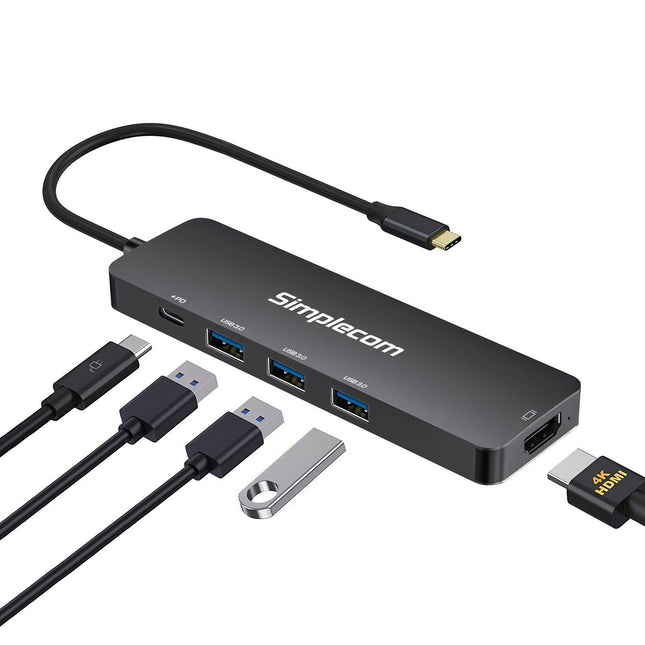 Simplecom CH545 USB-C 5-in-1 Multiport Adapter Docking Station with 3-Port USB 3.0 Hub PD HDMI.
