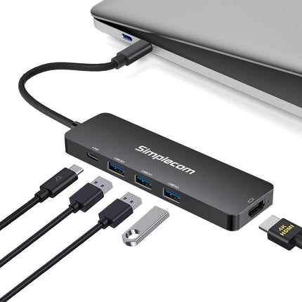 Simplecom CH545 USB-C 5-in-1 Multiport Adapter Docking Station with 3-Port USB 3.0 Hub PD HDMI.