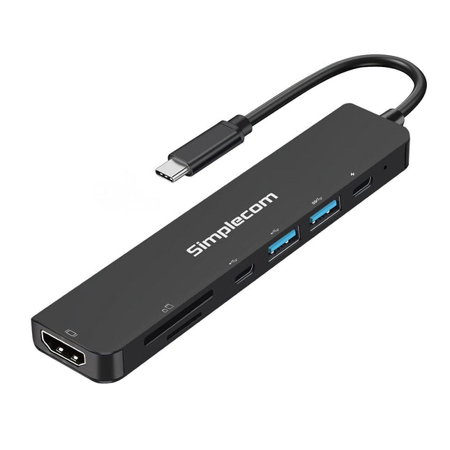 Simplecom CH547 USB-C 7-in-1 Multiport Adapter USB Hub HDMI Card Reader PD.