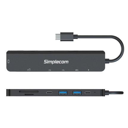 Simplecom CH547 USB-C 7-in-1 Multiport Adapter USB Hub HDMI Card Reader PD.