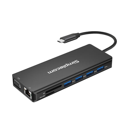 Simplecom CHN613 USB-C 13-in-1 Multiport Docking Station Dual HDMI + VGA Triple Display USB 3.2 Gen 2 10Gbps.